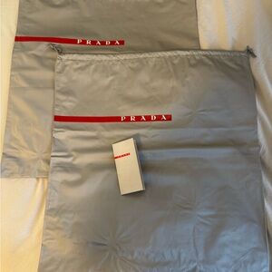 2 Silver Nylon Prada Shoe Bags